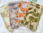 Anthropologie Assorted Leaf Design Cotton Napkins- Set of 4- NEW