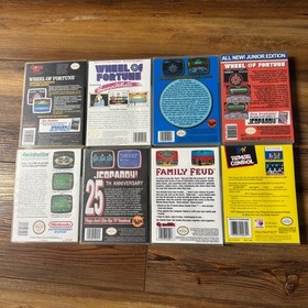 NES Custom Game Case Lot Of  8 Wheel Of Fortune Jeopardy Family Feud + More