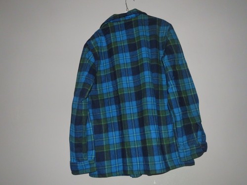 VTG Pendleton Flannel Blazer Jacket Sz L~ Teal/Turquoise Blue Green Shirt/Jac - Bild 2 von 7