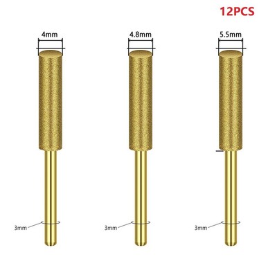 12 Stück Diamant Kettensägenschärfgerät 12x 4/4,8/5,5 mm Schnitzschleifer Ke