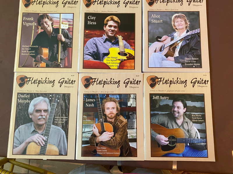 FLATPICKING GUITAR MAG Vol 12 '07-08 6 issues F Vignola, C Hess, J Autry CDs