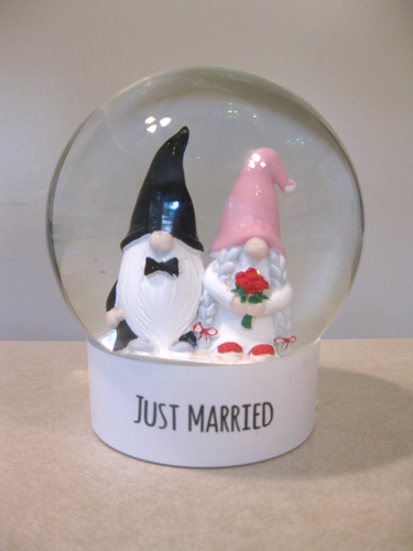 SELTENE RAE DUNN JUST MARRIED ZWERGE SCHNEEKUGEL SEHR GUTER ZUSTAND schwer