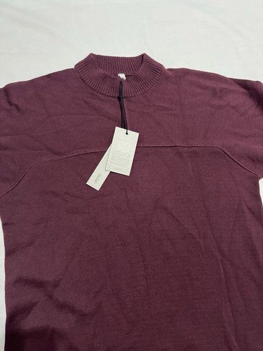 DAMIR DOMA Silent Cropped Sweater Mock Neck Burgundy Red Wool Acrylic Blend M - Picture 13 of 13