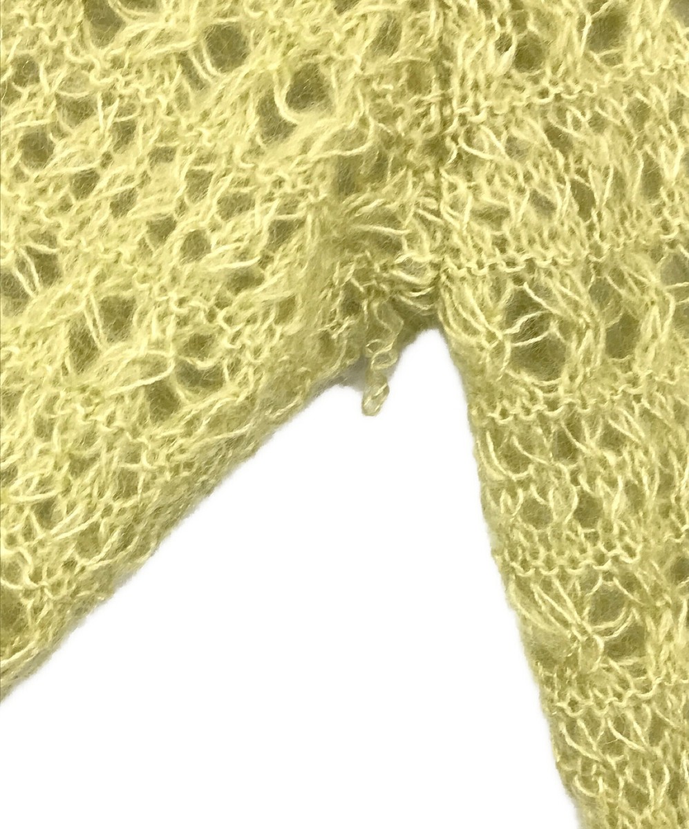 YOKE MOHAIR SILK MESH KNIT SHIRT Size: 3 Lime yellow Men YOKE MOHAIR SILK MESH KNIT SHIRT Size: 3 Lime yellow Men