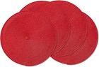 Christmas Red -Round Braided Placemats Set of 4 Natural Woven ( 15")