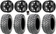 Sedona Rukus 14" Wheels Black +30mm 29" Ceros Tires RZR Turbo S / RS1