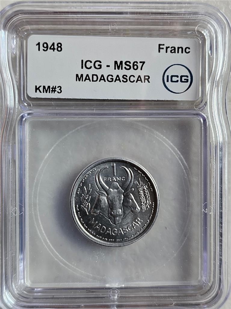 Madagascar 1 Franc 1948 ICG MS 67