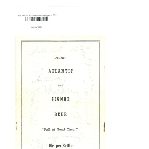 Boston Red Sox All Stars Signed Program - PSA/DNA Certified - Fanatics - Picture 2 of 2