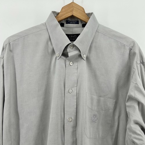 Chaps Ralph Lauren Herren Oberhemd Langarm Button Down grau 17 1/2-34/35 - Bild 3 von 10