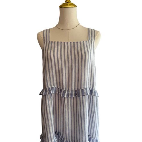 Rails Gestreiftes Rüschen Kleid Ärmellos Freizeit Sommer Strand Sommerkleid Damen - Bild 2 von 6