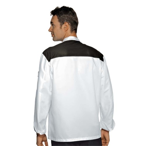 Giacca Cucoco Unisex Malaga Microforata Bianca e Nera a Manica Lunga - ISACCO - Imagen 2 de 2