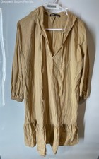 Zara Womens Khaki Hooded Long Sleeve Regular-Fit Pullover A-Line Dress Size S