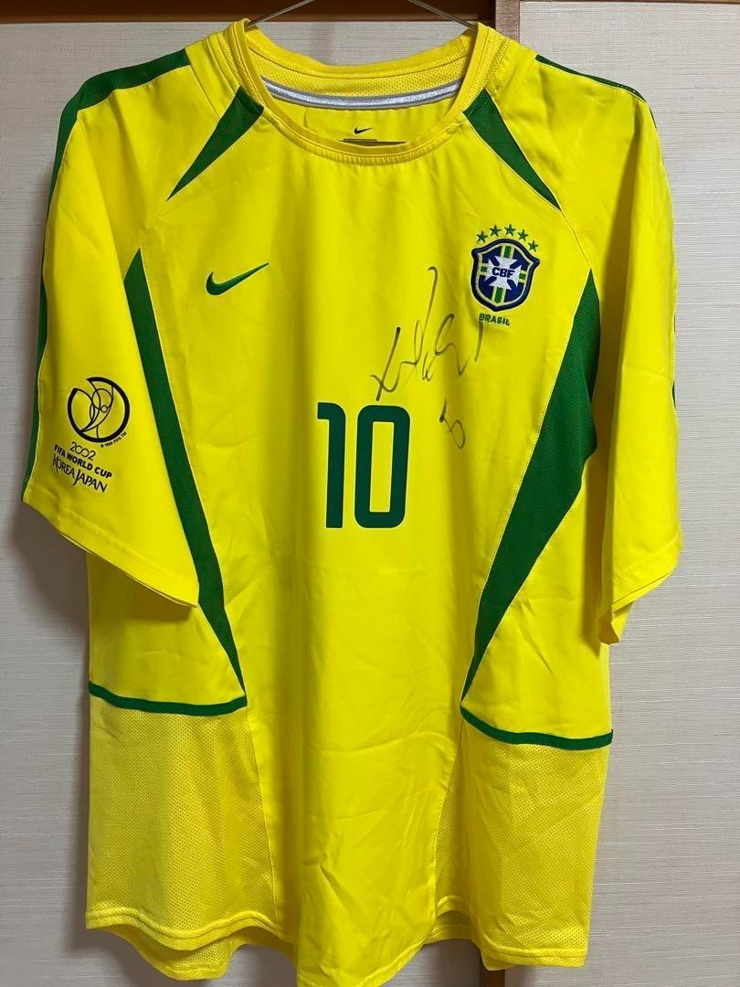 Rivaldo Brazil #10 Signed 2002 World Cup Jersey Nike XL Free
