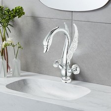 Waschtischarmatur im Antikstil Wasserfallarmatur Messing-Waschtischarmatur Chrom