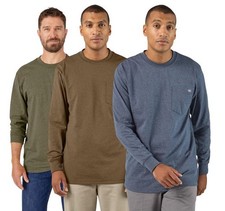 Dickies Mens Heavyweight Heathered Long Sleeve Pocket Tee T-Shirt - WL450H