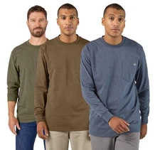 Dickies Mens Heavyweight Heathered Long Sleeve Pocket Tee T-Shirt - WL450H