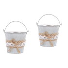 2 stücke Eisen Eimer Vintage Pflanzen Eimer Topf Blumenhalter Für