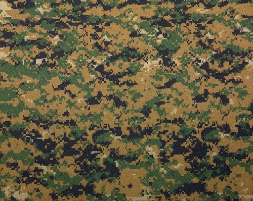 TELA MARPAT WOODLAND 6 OZ MARINA LOGOTIPO USMC NOMEX FR POR 1/2 (0,5) YARDA 65"W - Imagen 2 de 8