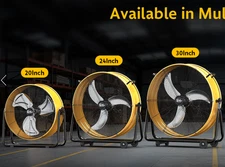 20/24/30 Inch High Velocity Heavy Duty Metal Air Circulation Drum Fan 3-Speed