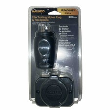 Marinco 12VCPS3 Trolling Motor 70A Plug & Receptacle 3-Wire Black 12/24/36/48V