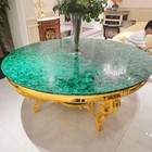 Vintage Malachite Side Table Top– Decorative Green Stone Furniture