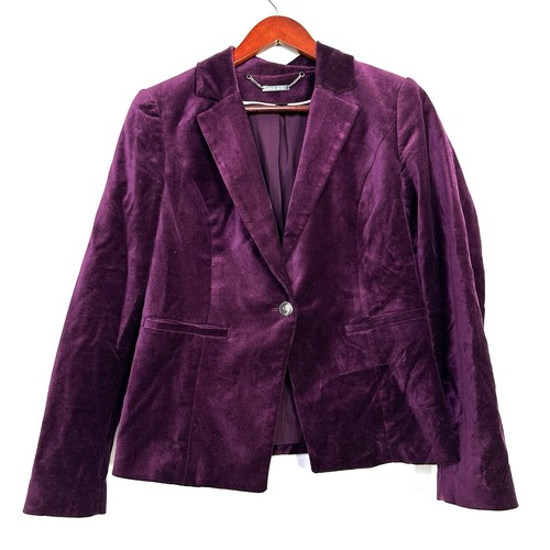 White House Black Market Lila Samt Blazer Jacke Elegant Karriere Party 4 - Bild 7 von 7