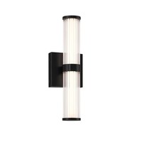 Led Badlampe Wandleuchte H: 35.5 Cm Metall Glas IP44 Schwarz Spiegellampe