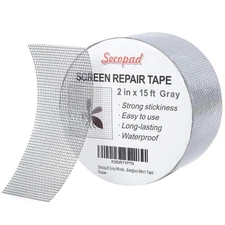 Grey Window Screen Repair Tape, 2IN X 15FT (180IN) Screen Repair Kit for Wind...