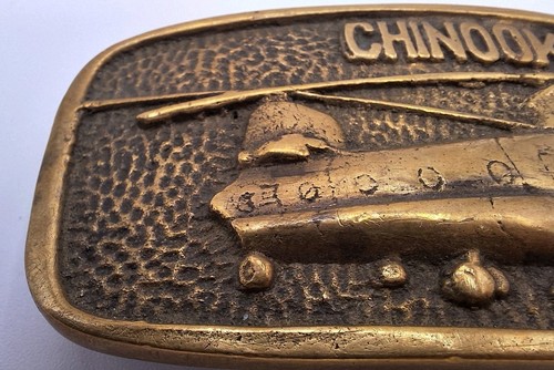 Brass Chinook Helicopter Belt Buckle Vintage Vietnam Era Military Militaria - Picture 13 of 13