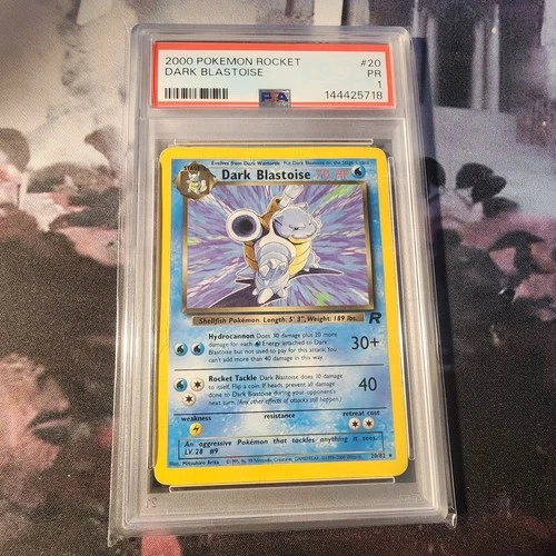 2000 Pokemon Rocket Dark Blastoise #20 English Non-Holo Rare 20/82 PSA 1 Poor