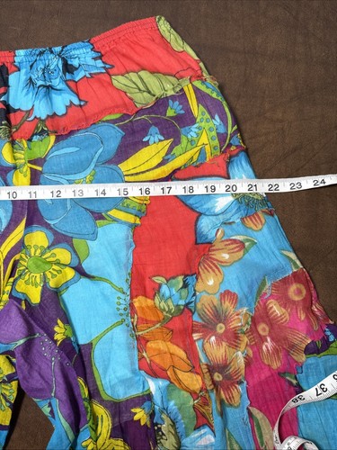 Wide Leg Tropical Floral Knee Length Culottes Shorts Pants Boho Hippie Sz M - Picture 19 of 23