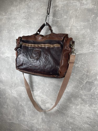 Borsa a tracolla Campomaggi grande in pelle Avant Garde Messenger marrone IT fatta a mano - Foto 6 di 16