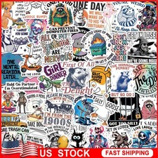 200PCS Funny Holographic Stickers for Adults, Waterproof Vinyl Sarcastic Meme