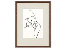 Sanyu Style Nude Female Chinese French ink drawing art deco Chang Yu 常玉 erotic