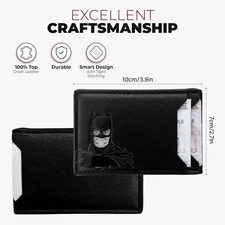 The Bat Wallet - Hand Sewn Leather Wallet With ID Window For Super Hero Mask