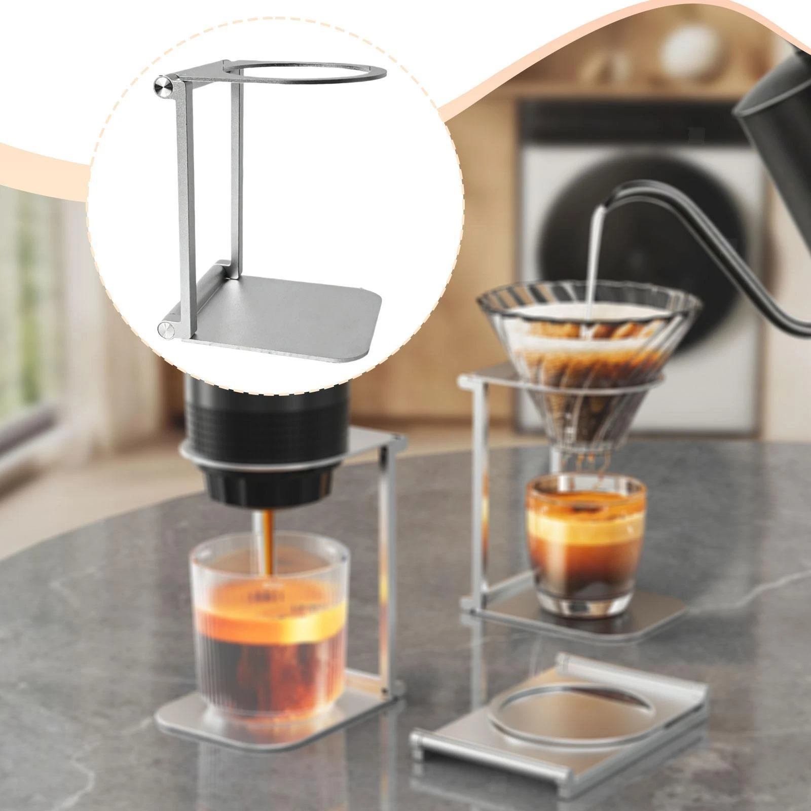 Foldable Pour over Coffee Dripper Stand Lightweight Camping Bar Accessories