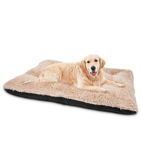 Almohadilla de caja para cama de perro grande, camas lavables de felpa de lujo para perros pa...