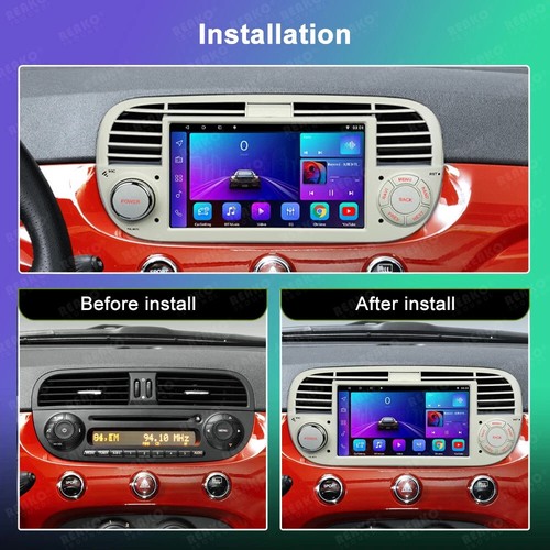7" Android 14 Car video stereo GPS Carplay navigation for Fiat 500 - Picture 2 of 2