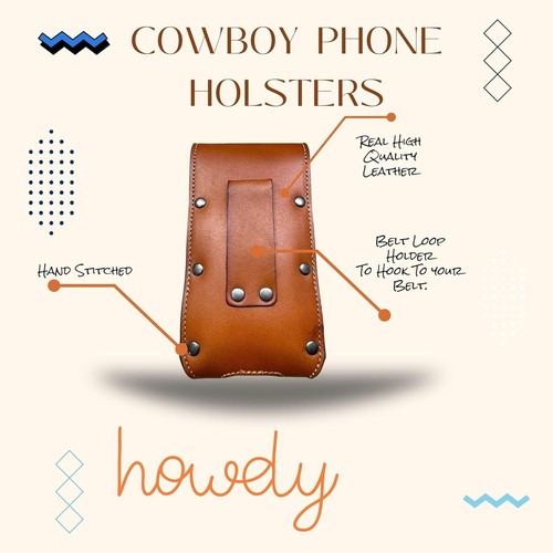 7" HORSE POUCH BELT LOOP CELL PHONE HOLSTER CASE WESTERN UNIVERSAL #EH12696 - Picture 12 of 74