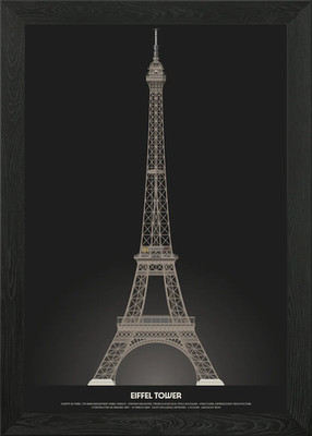 Eiffel Tower Architecture Framed Wall Art Poster Canvas Print Picture
