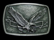 UE15108 REALLY COOL  BALD EAGLE  ART FASHION SILVERTONE BELT BUCKLE