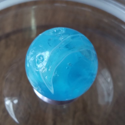 .63" Vintage Peltier Slag Transparent Aqua Marble - Picture 23 of 24