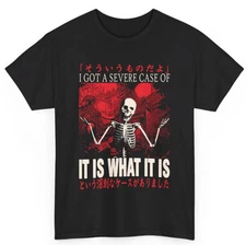 It Is What It Is Skeleton T-Shirt | Vintage Japanese Graphic Tee | Funny Meme