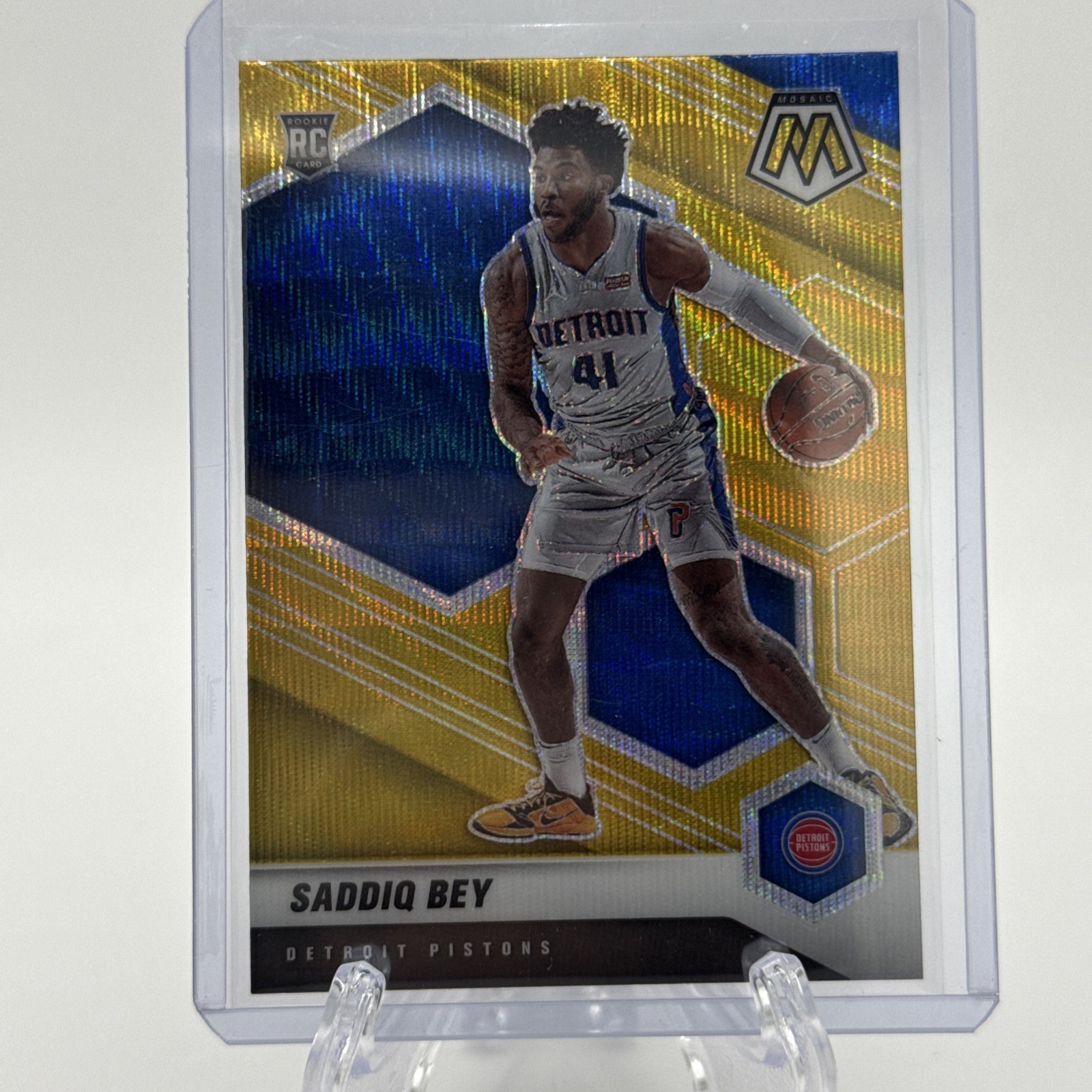2020-21 Panini Mosaic - Rookie Saddiq Bey #209 Gold Wave Mosaic Prizm (RC)