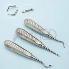 3 Dental Root Elevators Flohr E1F E2F E3F Oral Surgery PDL Luxating Extraction