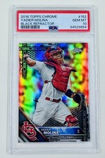 Yadier Molina 2016 Topps Chrome Black Refractor SP #152 Cardinals PSA 10 (POP 2)