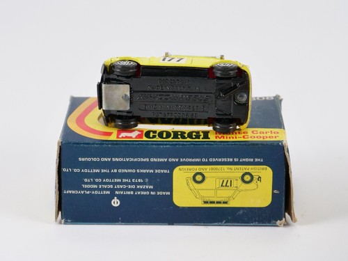 Corgi 308 Mounted Carlo Mini Cooper 1967 Yellow Whizzwheels - Picture 11 of 11