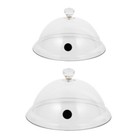 2PCS Smoky Covers Home Food Lid Tray Tents Transparent Food Lids