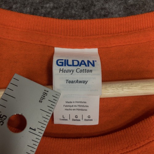 Gildan Halloween T-Shirt Women's Size Large Orange Jack-O'-Lantern Fitted Tee - Bild 8 von 11