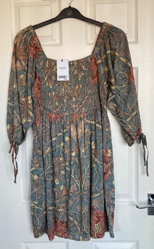 NEW NEXT Ladies Paisley Printed Milkmaid Dress Size 12 - Picture 3 of 3